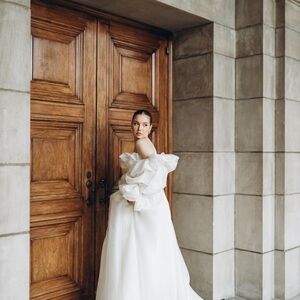 Elegant White Off-Shoulder Gown